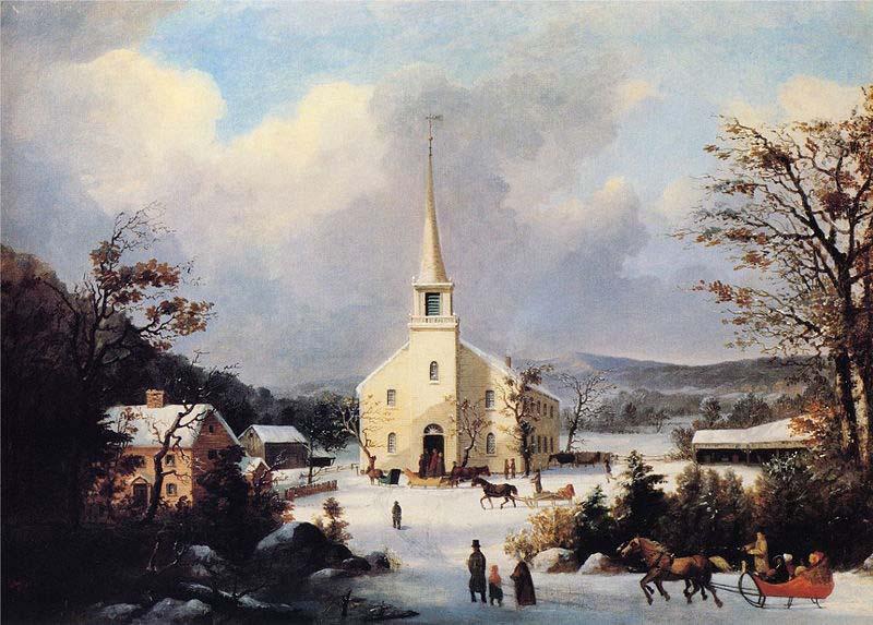 George Henry Durrie Going to Church Sweden oil painting art